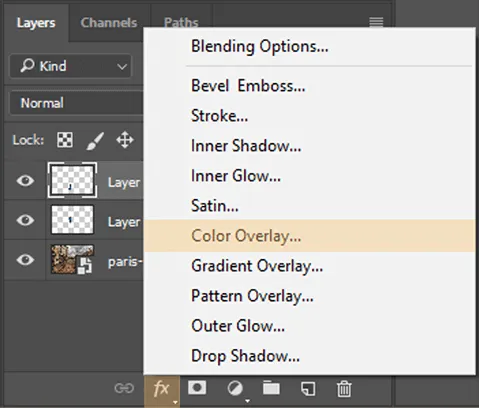Mengatur Color Overlay