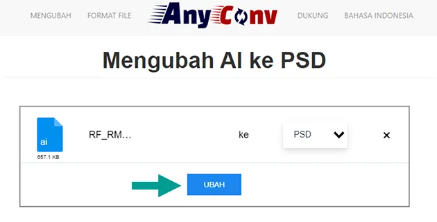 Tombol Ubah AI ke PSD