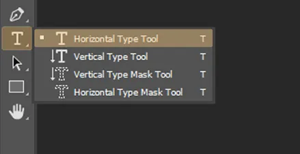 Horizontal Type Tool Photoshop
