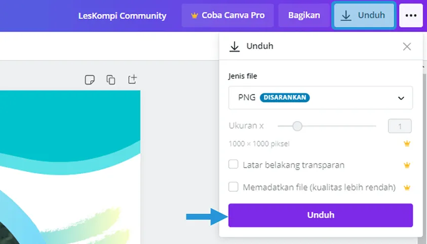 Simpan Gambar di Canva