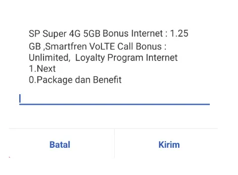 Contoh Cek Kuota Smartfren