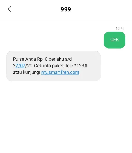 Mengecek Masa Aktif Smartfren di SMS