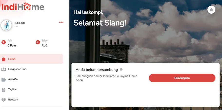 Akun IndiHome di Web Berhasil Dibuat