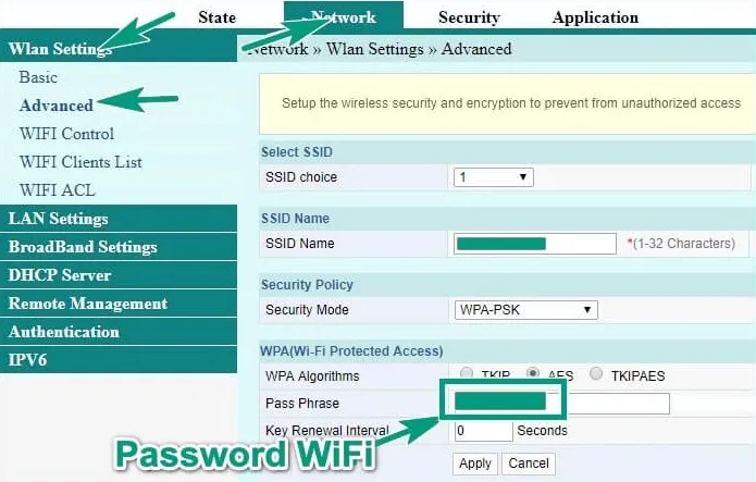 Ganti Password WiFi FiberHome