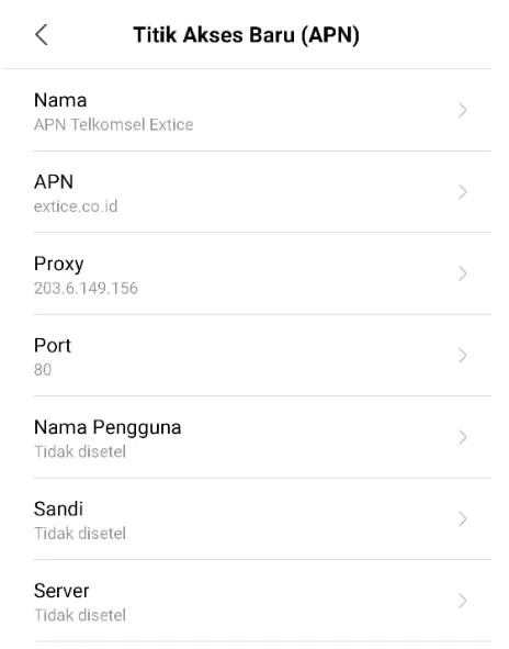 APN Extice Telkomsel