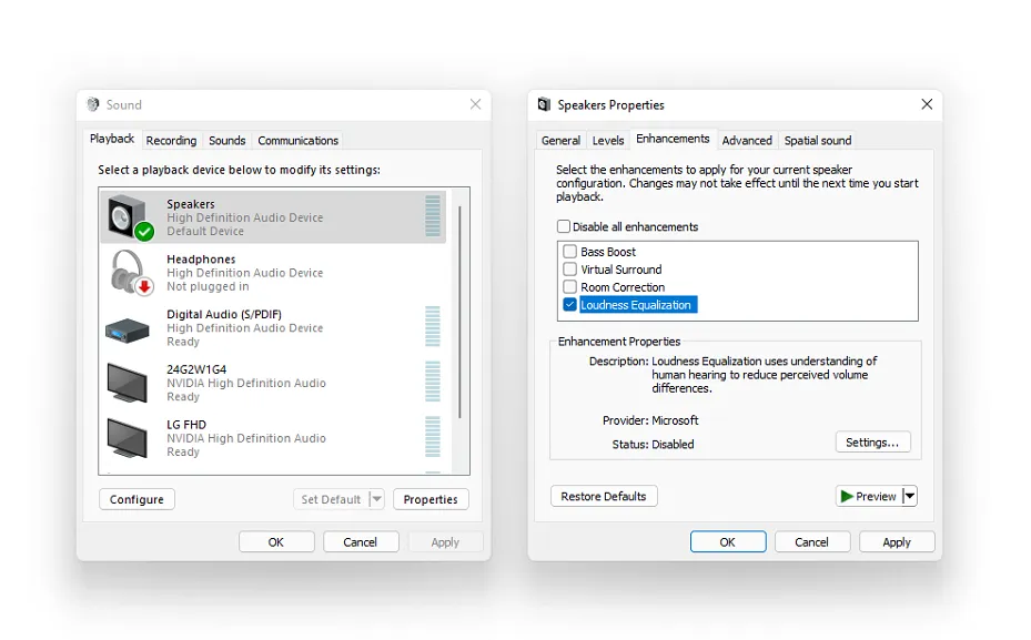 Atur Equalization Windows