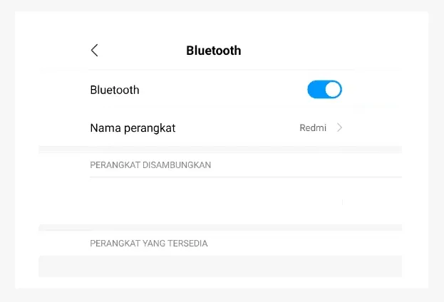 Menu Bluetooth di HP