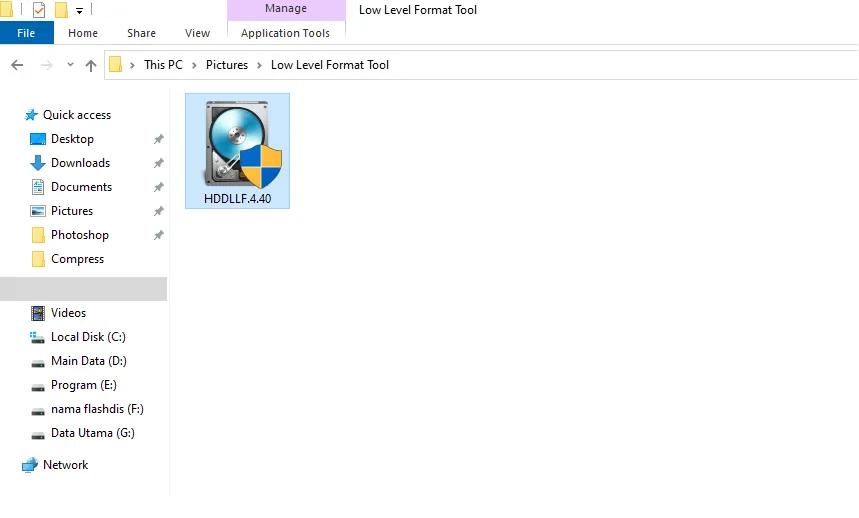 Aplikasi Low Level Format Tool