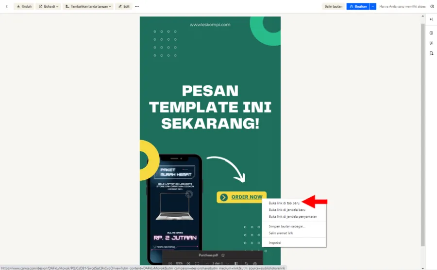 Coba Membuka Desain Template Canva