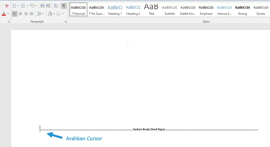 Contoh Section Break Word