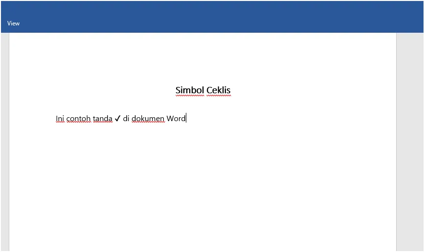 Contoh Ceklis di Word