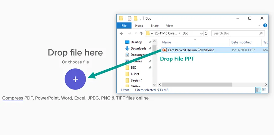 Drop File ke WeCompress