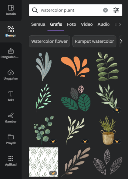 Canva Watercolor Plant