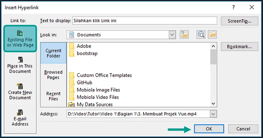 Memasukkan HyperLink PowerPoint