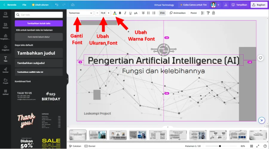 Ubah Teks Di Canva