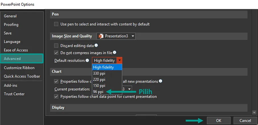 Opsi Default Resolution PPT