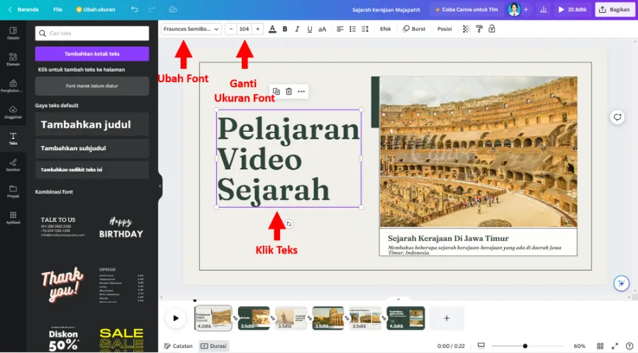 Lakukan Modifikasi Teks di Canva