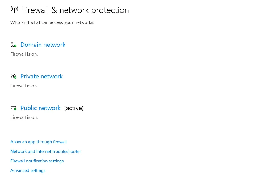 Menonaktifkan Firewall