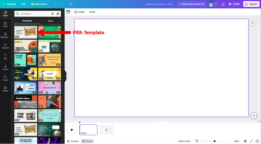 Memilih Template Video