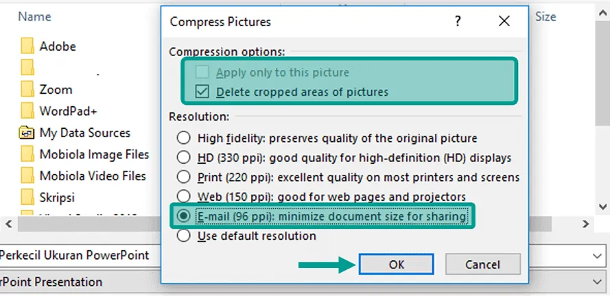 Mengatur Resolusi Gambar di PPT