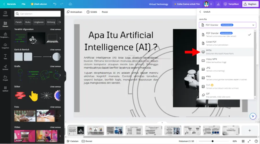 Menyimpan File ke PPT