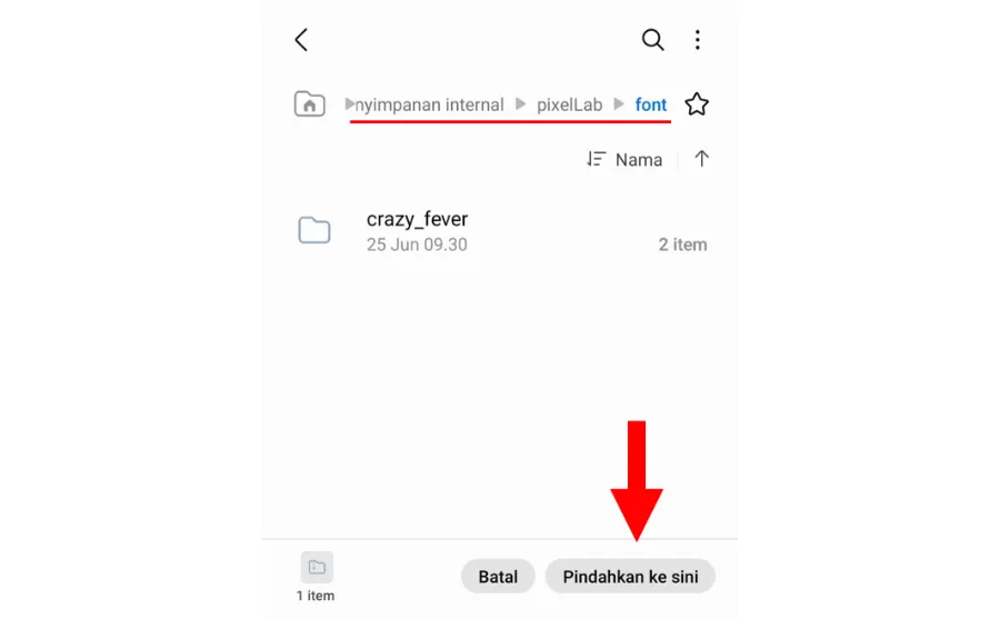 Memindahkan Font Pixellab