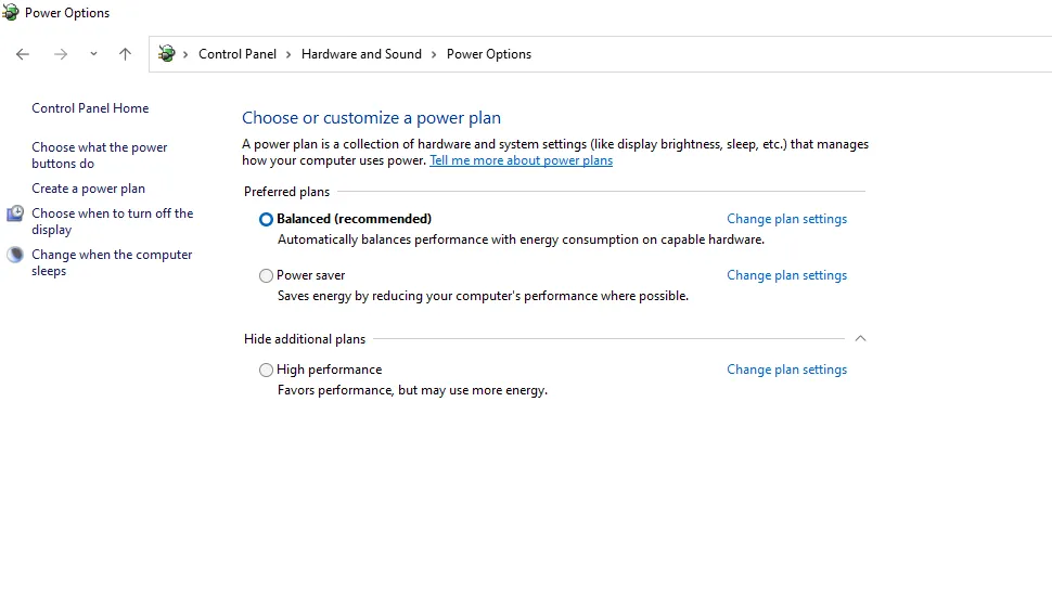 Pengaturan Power Options Windows