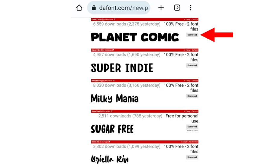 Siapkan Font Baru