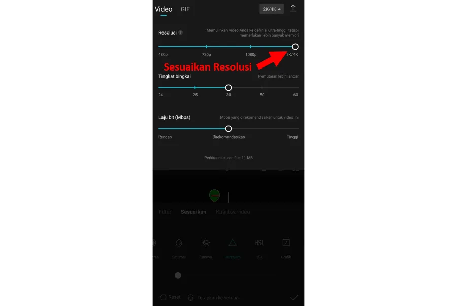 Menyesuaikan Resolusi Video