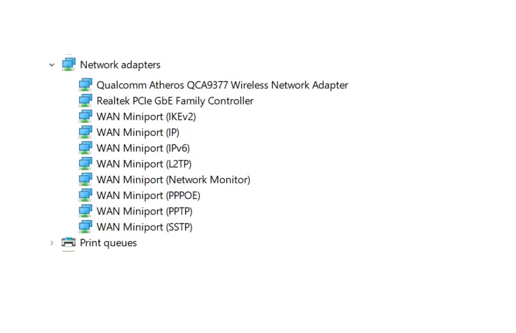 Daftar Network Adapter