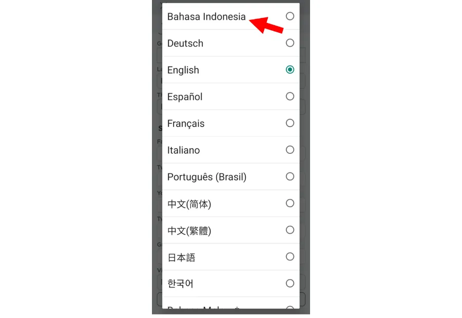 Pilihan Bahasa Indonesia di Roblox