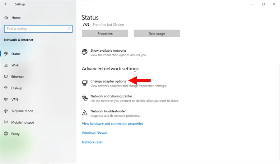 Menu Adapter di PC