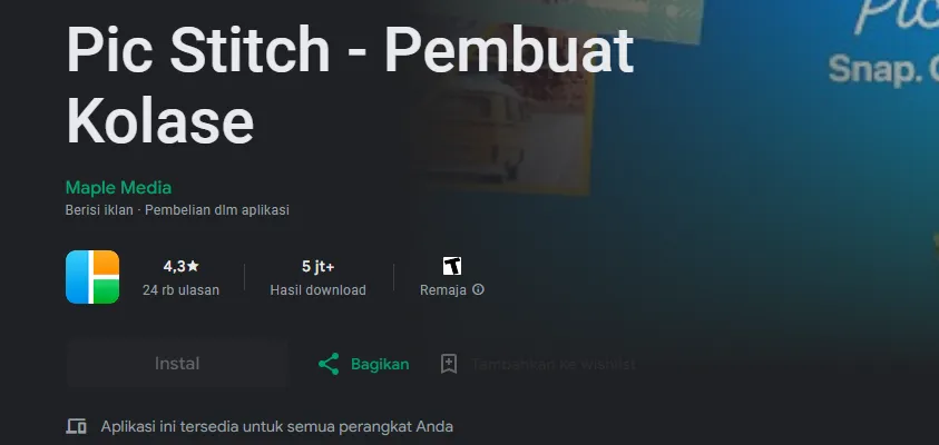 Aplikasi Pic Stitch Android