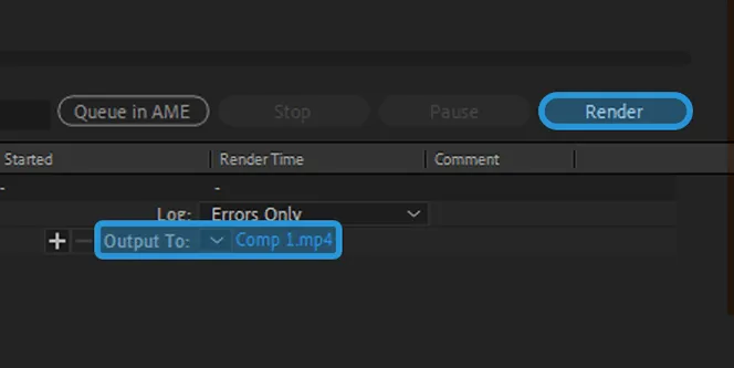 Render After Effect ke MP4