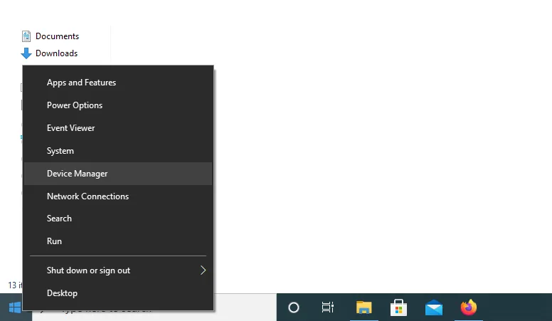 Device Manager di Start Windows
