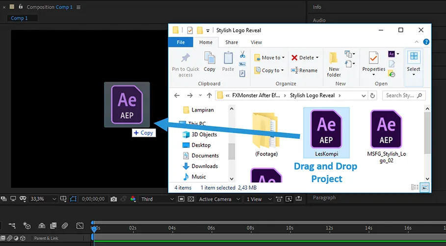 Import Video ke After Effect