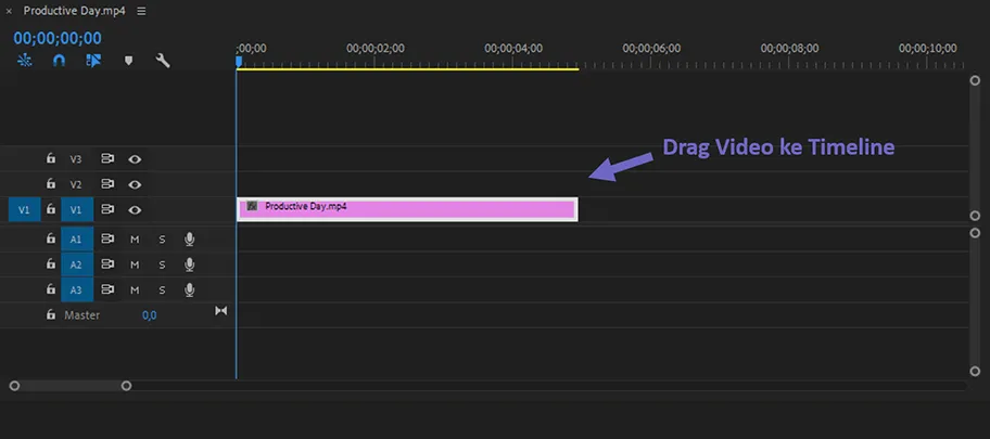 Atur Video ke Timeline Premiere