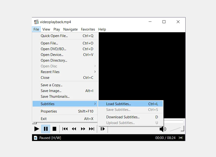 Menu Load Subtitle