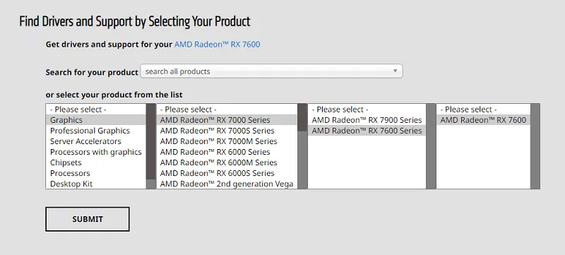 Pilih Driver VGA AMD untuk Auto Install