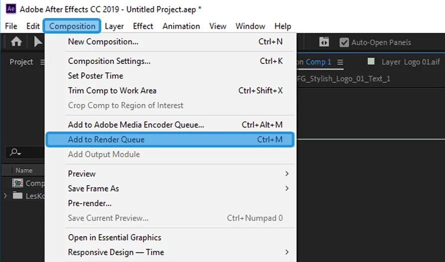 Opsi Add Render