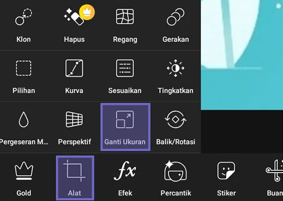 Opsi Ganti Ukuran Picsart