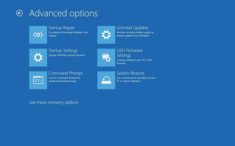 Opsi Startup Settings