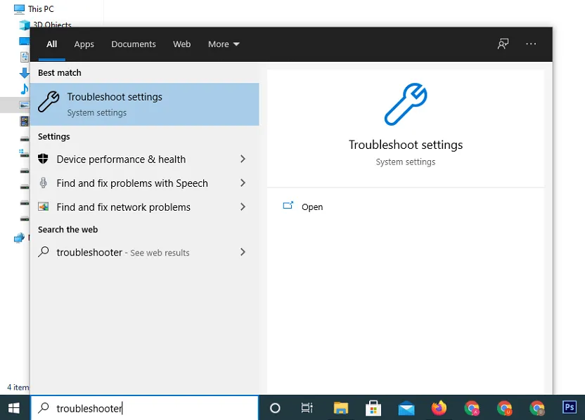 Buka Troubleshooter