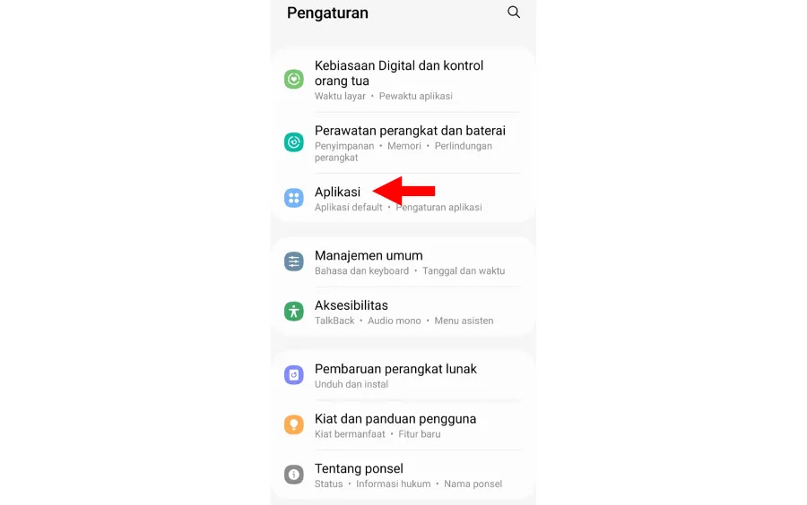 Menu Aplikasi Android