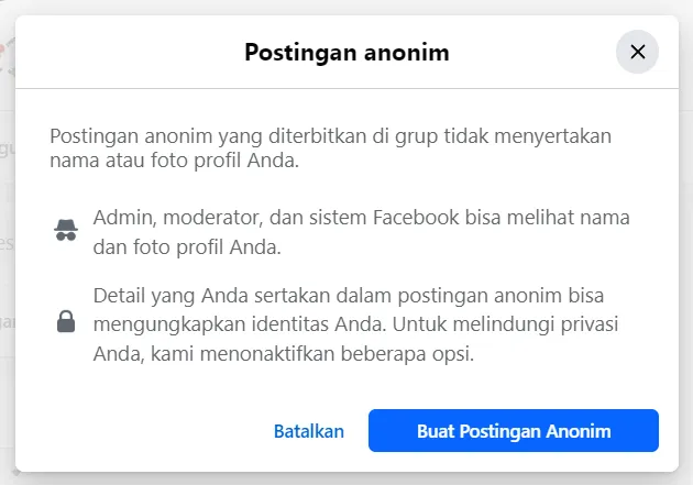 Membuat Postingan Anonim
