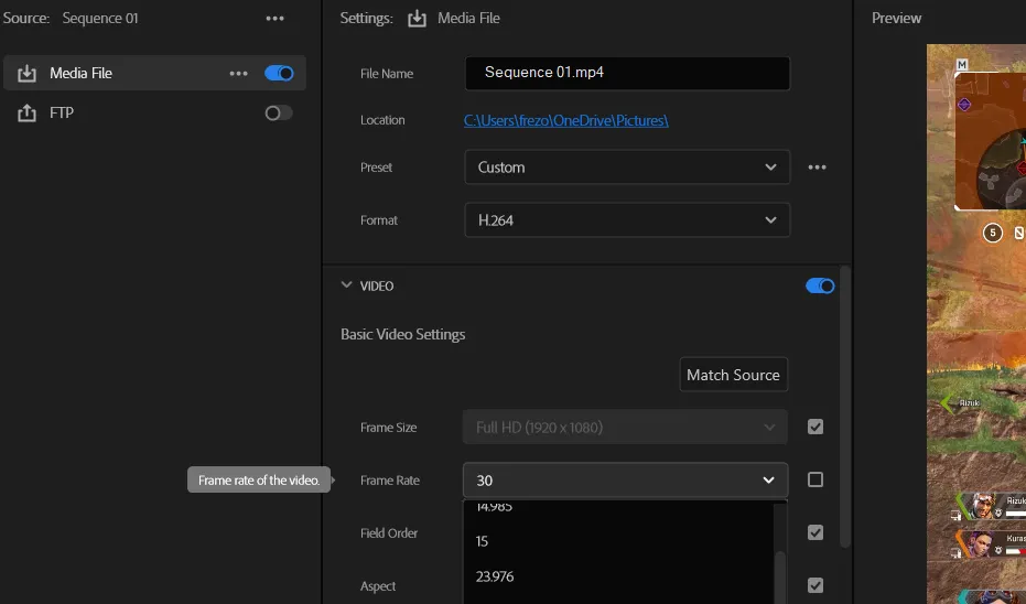 Setting FPS