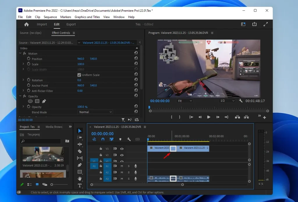 Cut Bagian Tengah Video