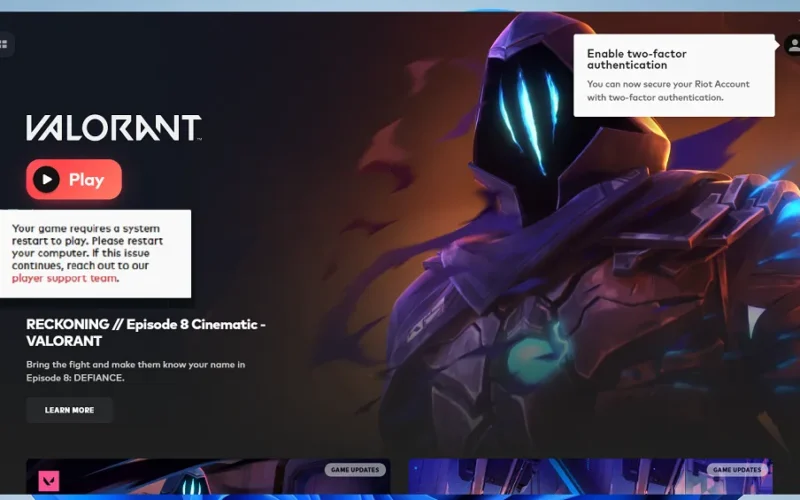 Mengatasi System Requires Restart Valorant